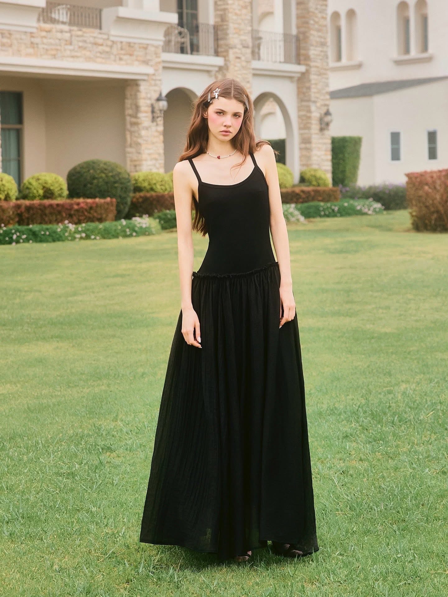 SWAN Closet Camisole slim-fit maxi dress (2color)