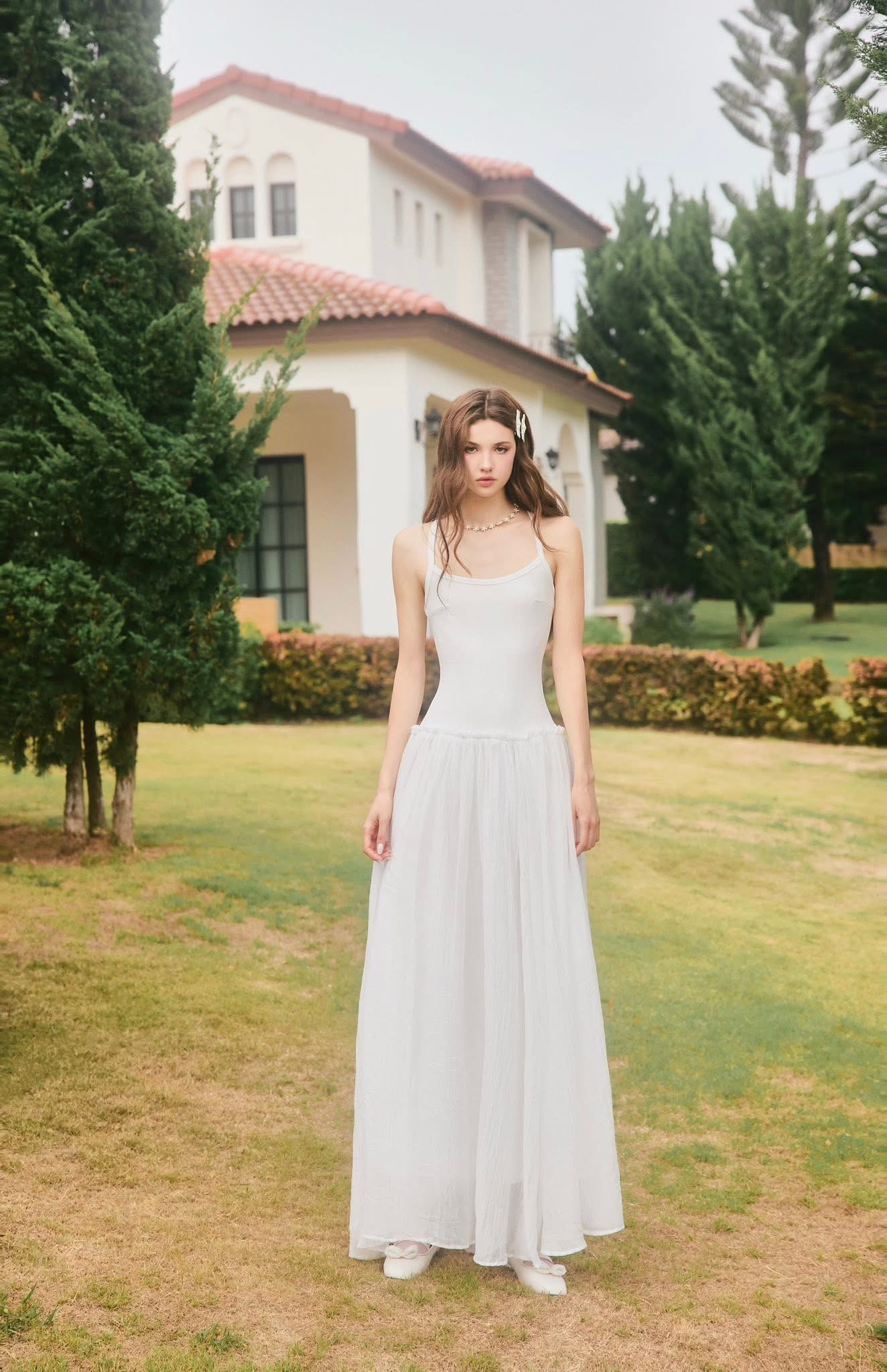 SWAN Closet Camisole slim-fit maxi dress (2color)