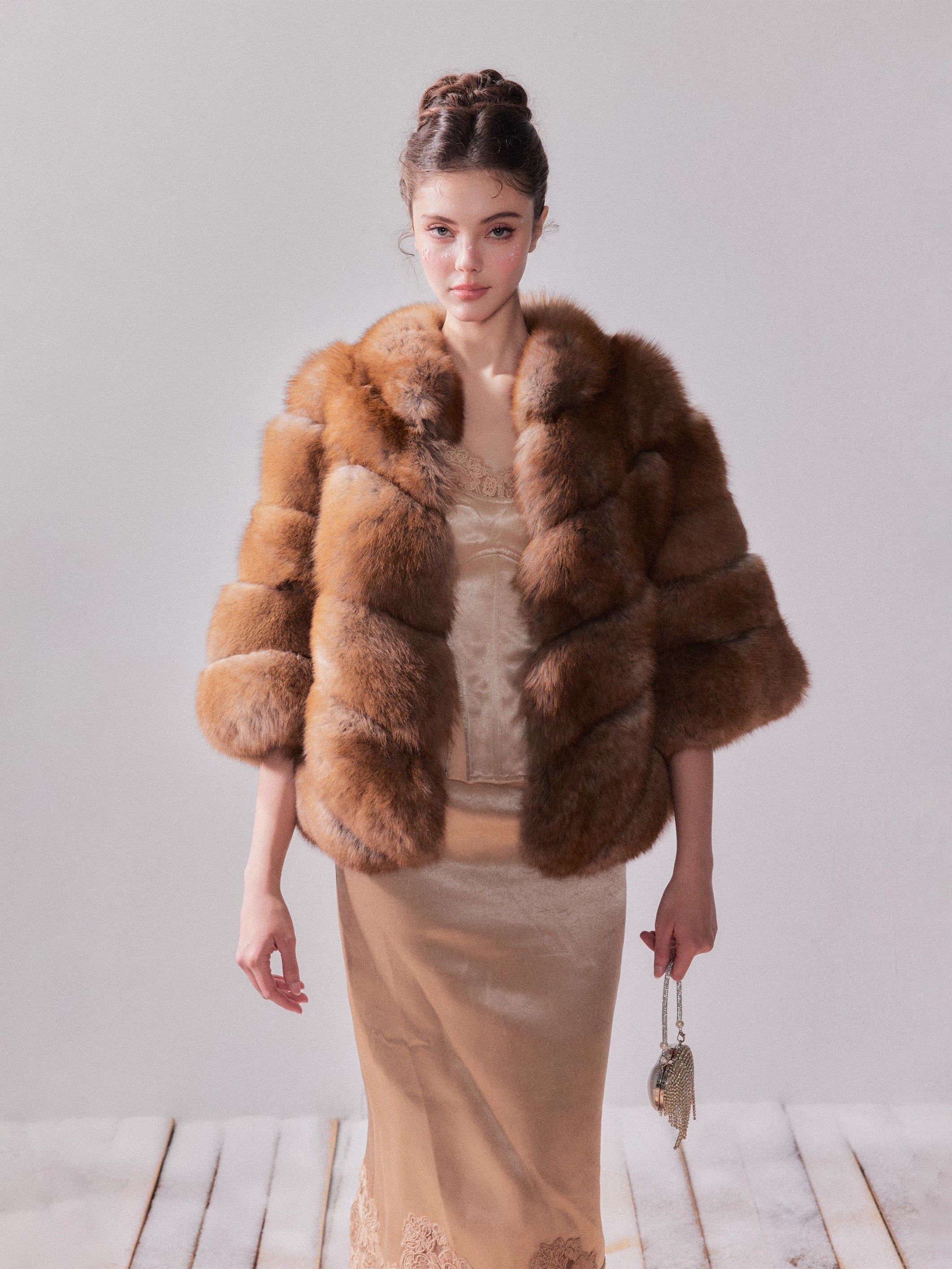 YZZI HE Fox fur short coat