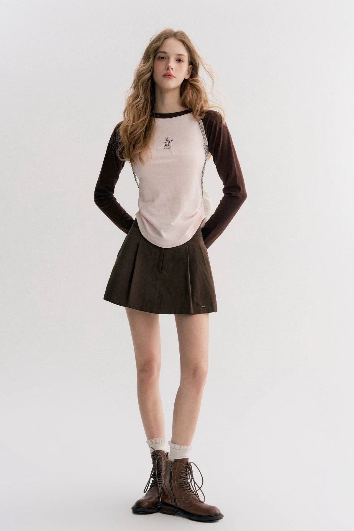 Kroche Color blocking long sleeved slim fit T-shirt