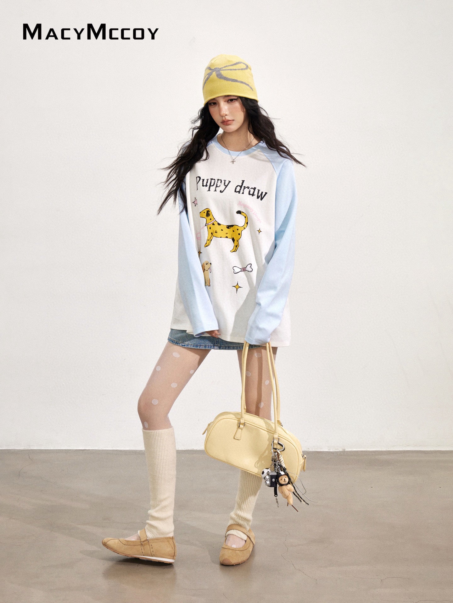 MacyMccoy MMC2025146 Cartoon graffiti dog printed T-shirt