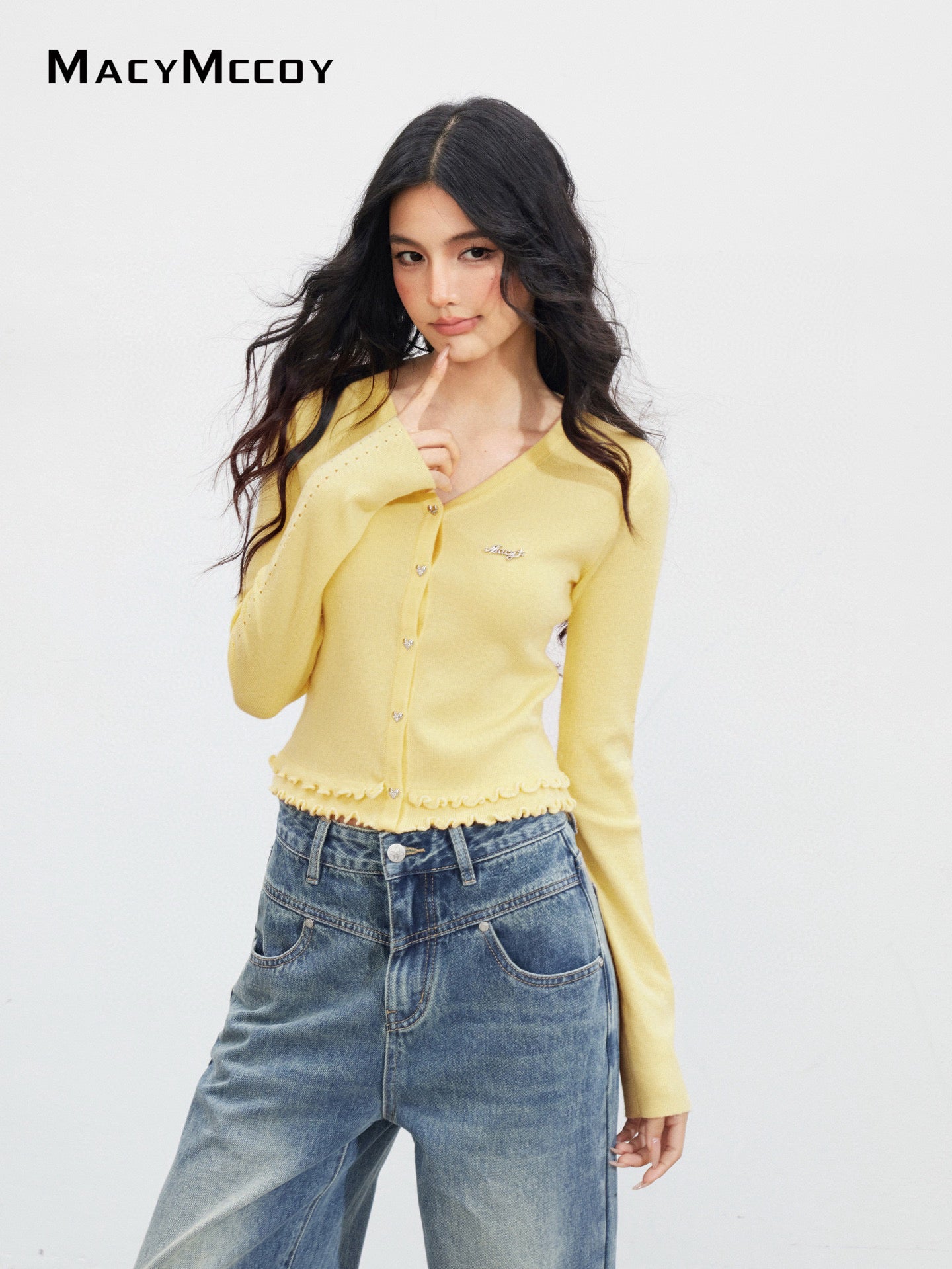MacyMccoy MMC2025149 Lace hollow knitted top