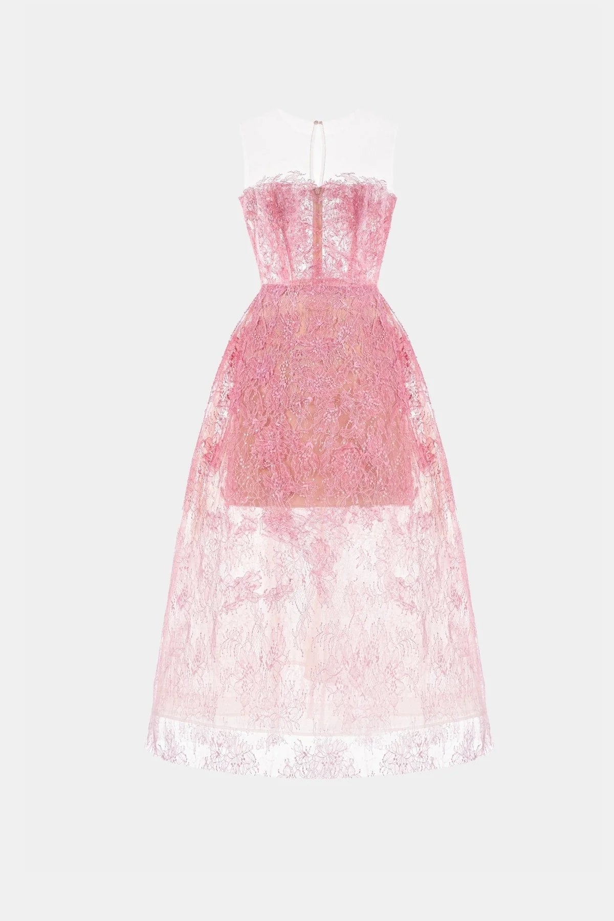 Montsand Pink Beaded Lace Dress