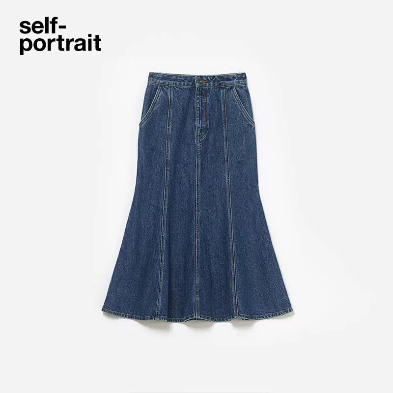 Self-Portrait SALE Versatile Casual Fish-Tail Midi Skirt