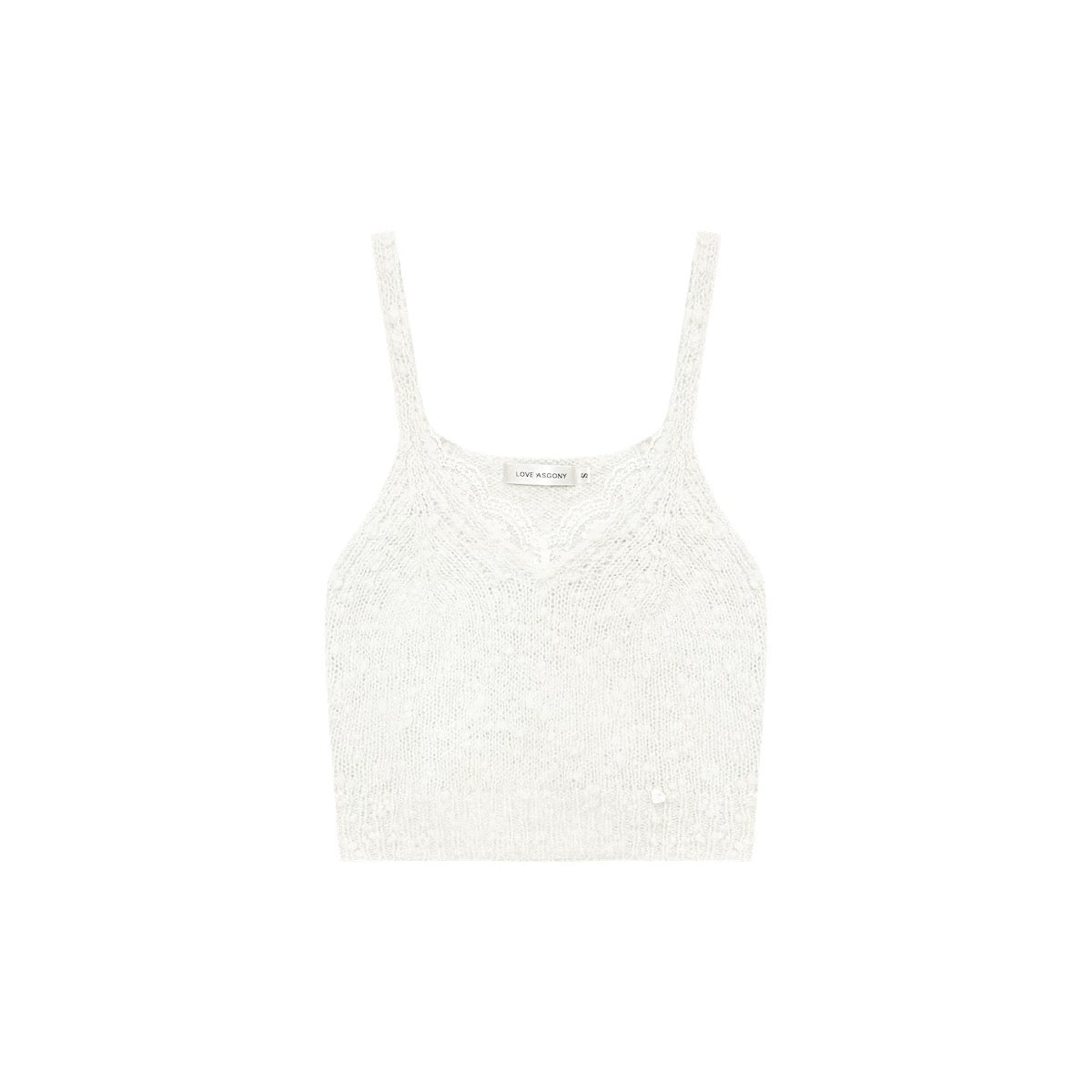 AsGony ASG24408&ASG24407 Lace patchwork hollow knitted cardigan + camisole set