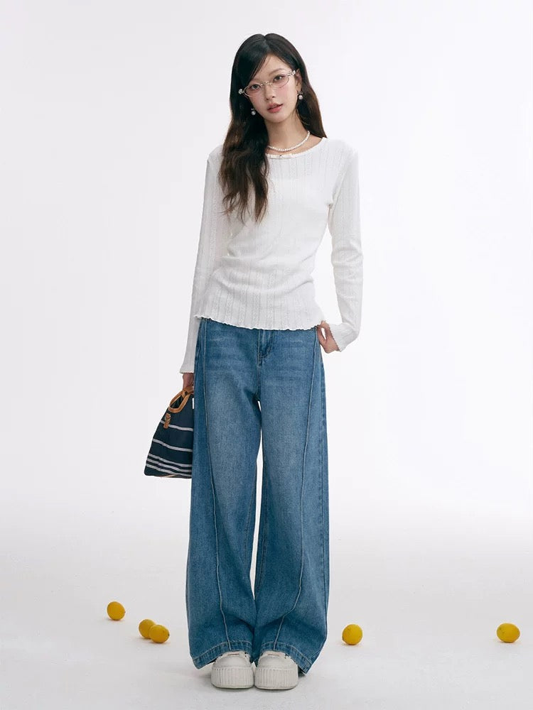 16DEWS High waisted straight leg loose jeans