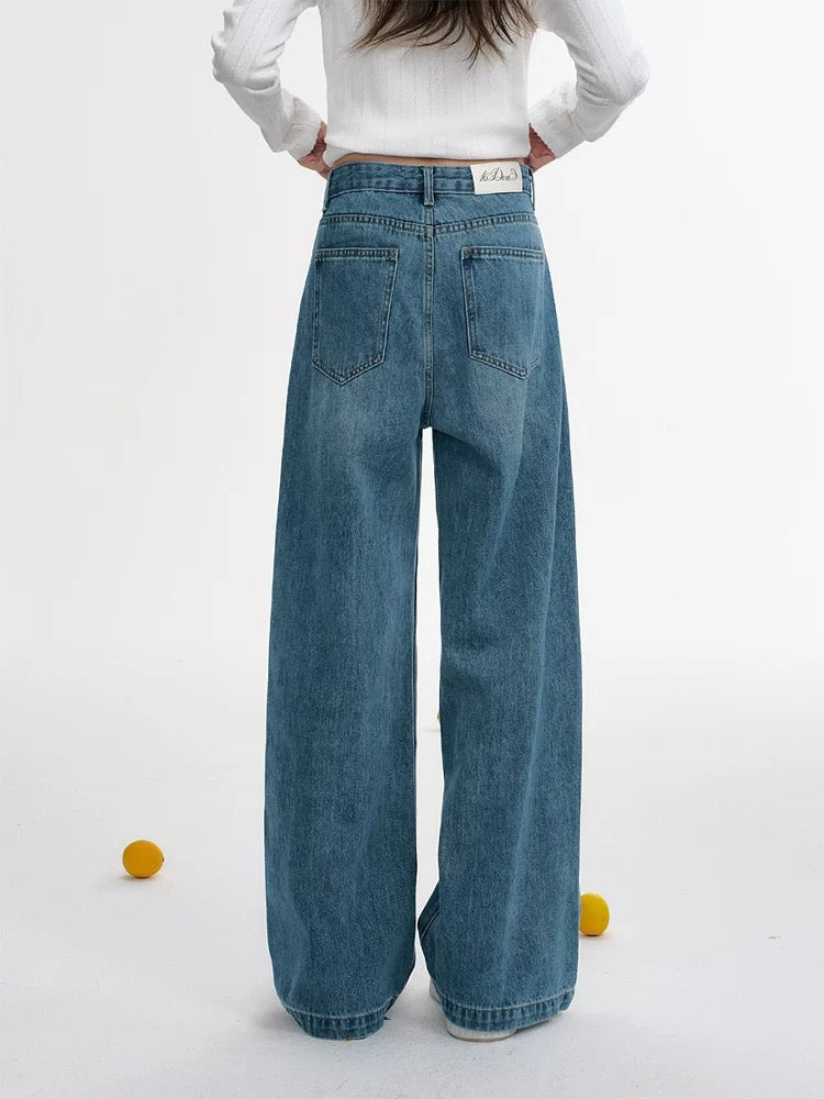 16DEWS High waisted straight leg loose jeans