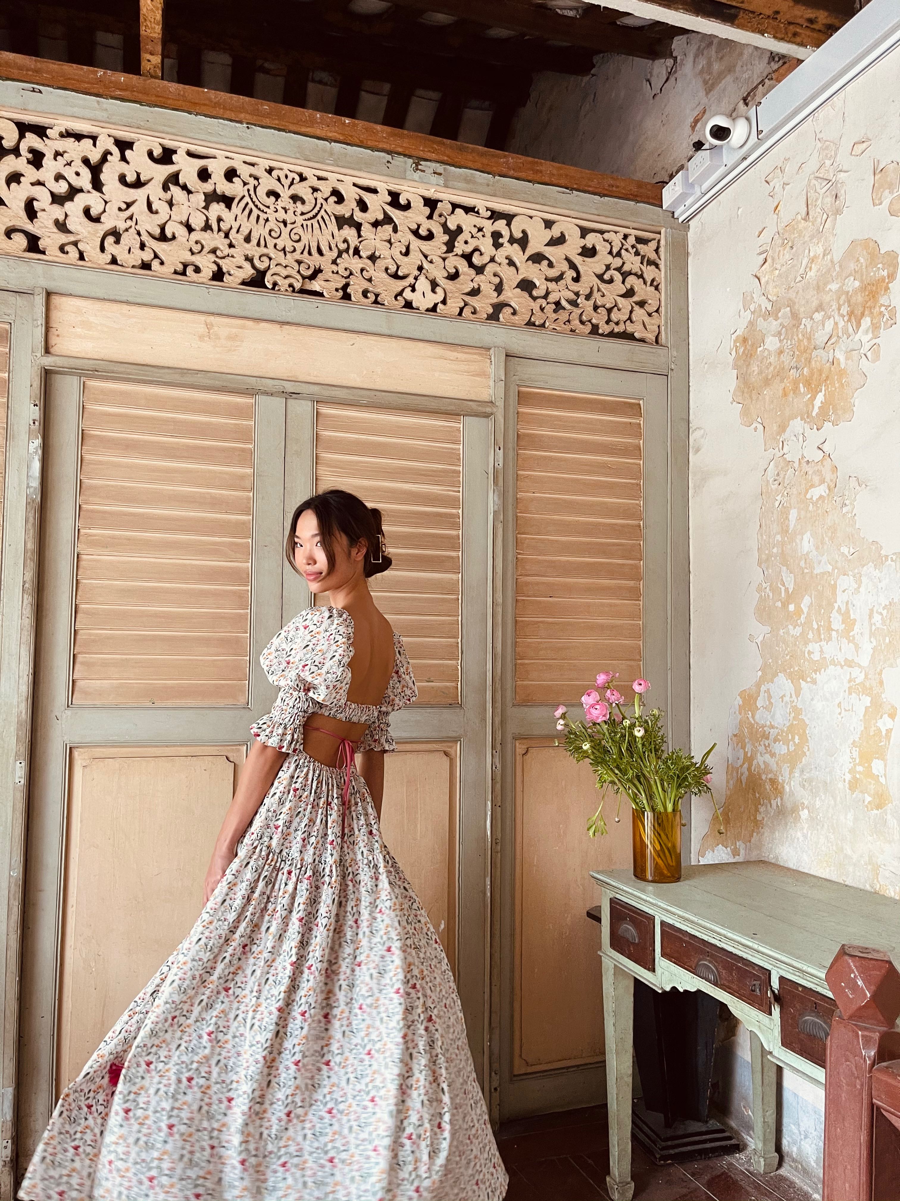 PLEASED Belva Puff Floral Dress