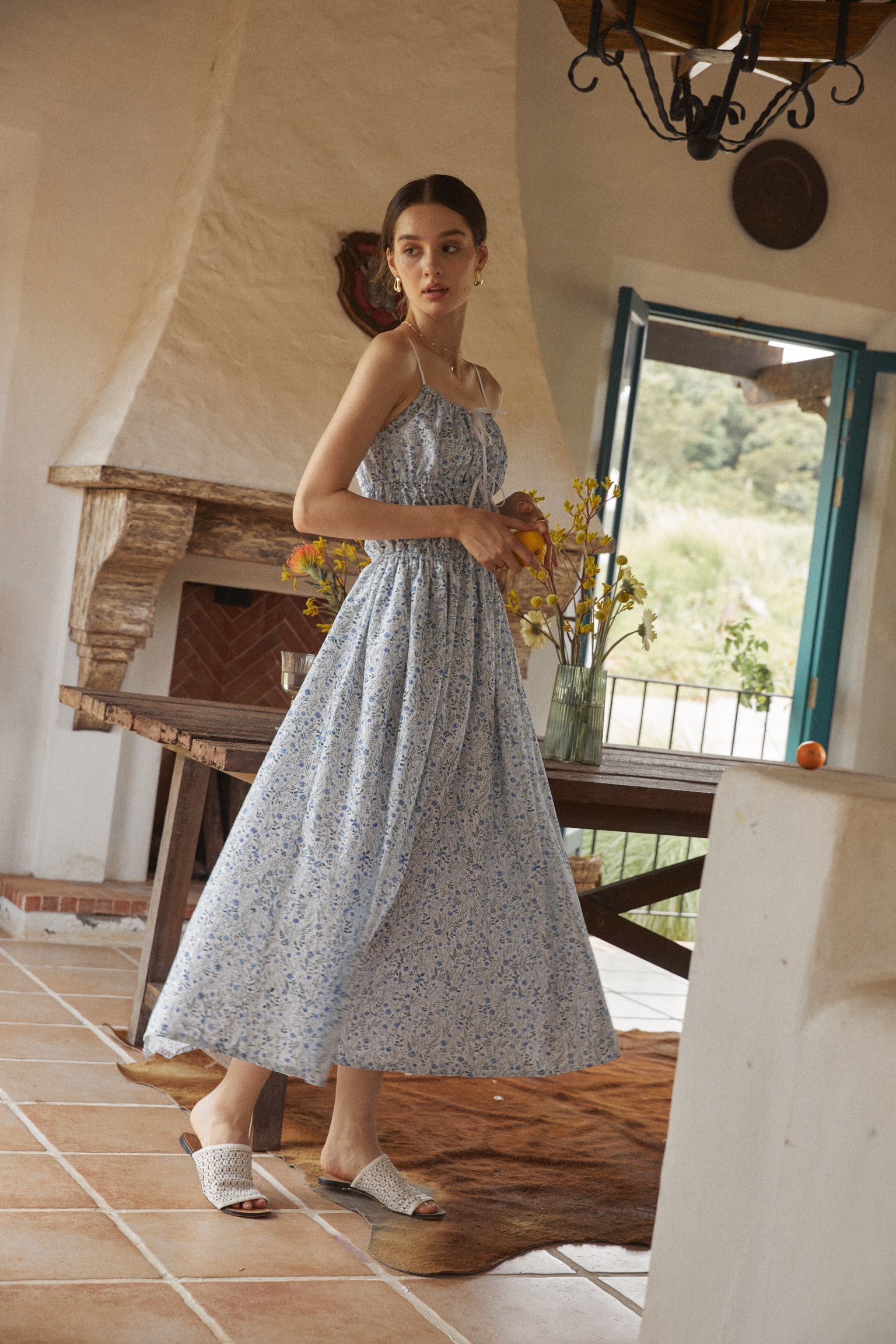 PLEASED Frida Blue Midi Dress