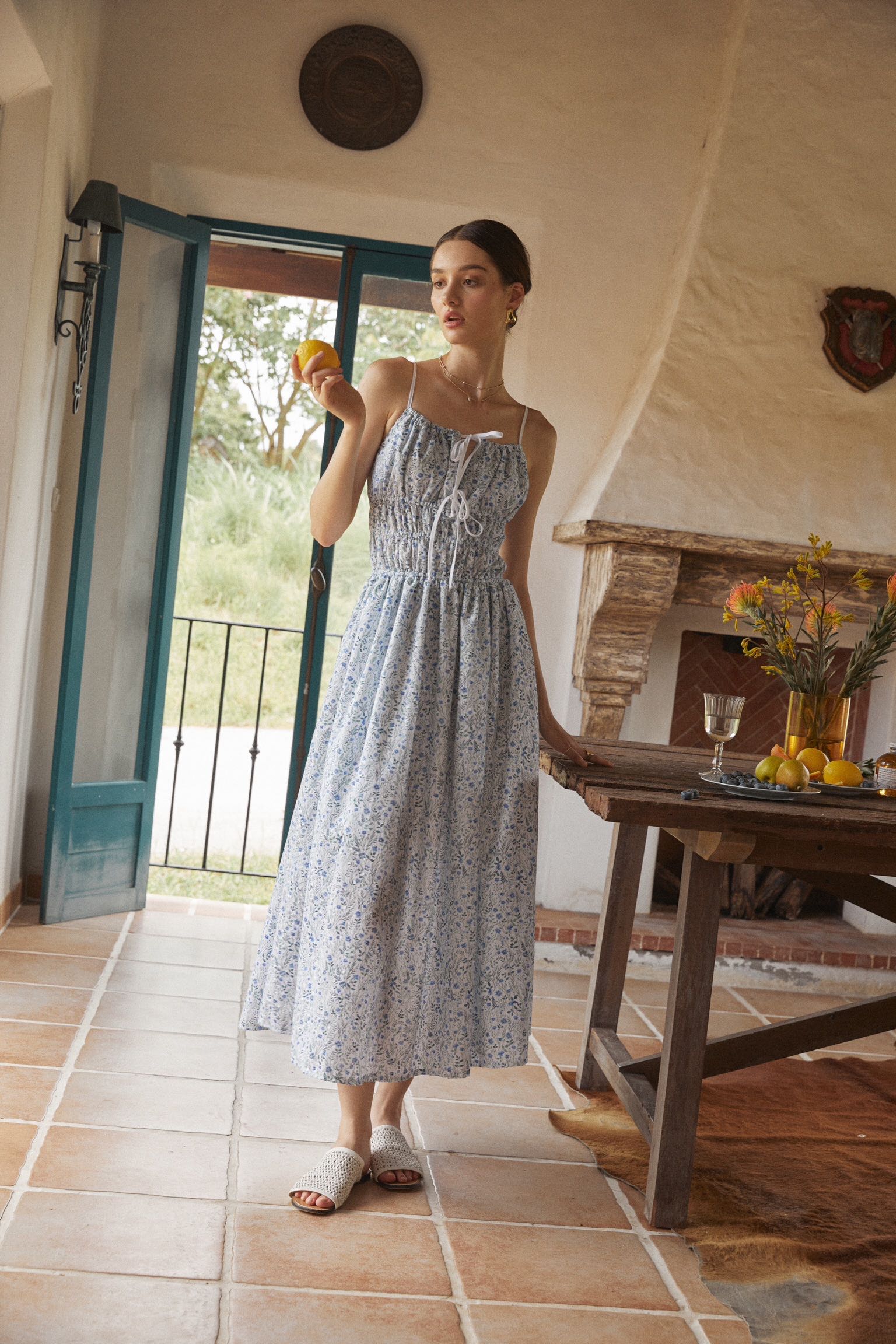 PLEASED Frida Blue Midi Dress