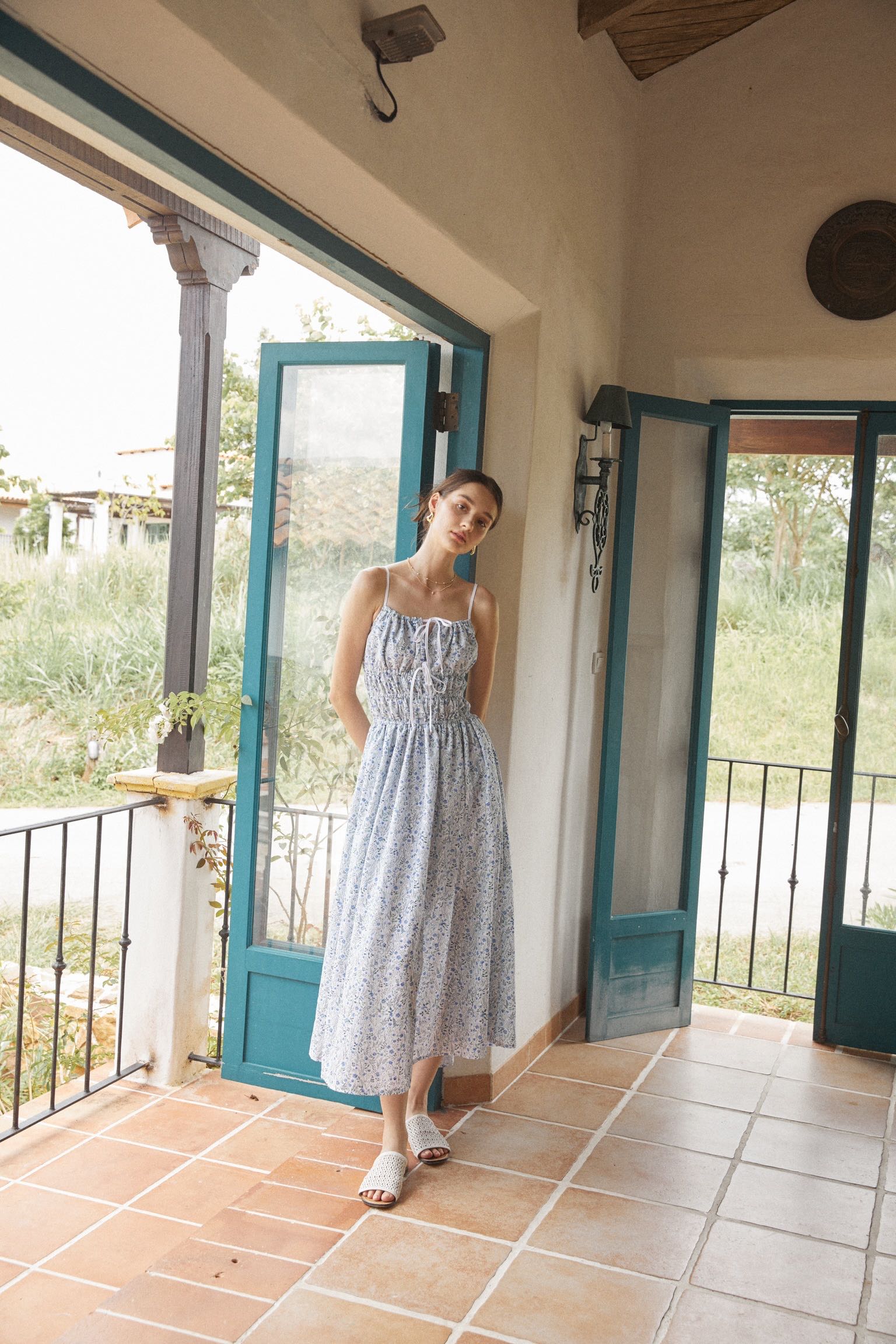 PLEASED Frida Blue Midi Dress