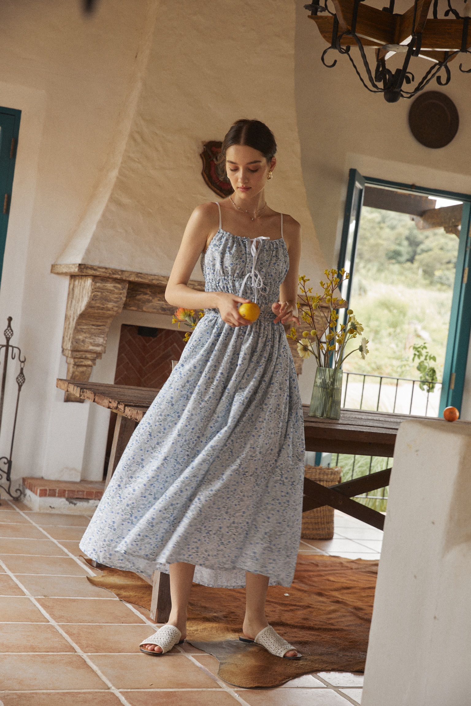 PLEASED Frida Blue Midi Dress