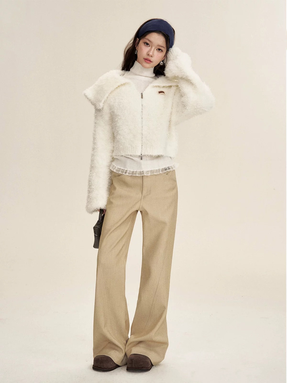 16DEWS 16D24451 Retro micro flared casual pants