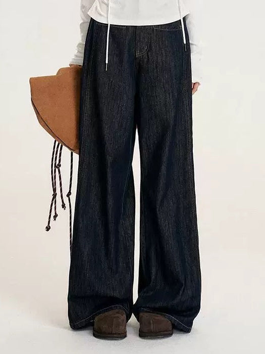 16DEWS 16D24349 Retro high waisted loose jeans