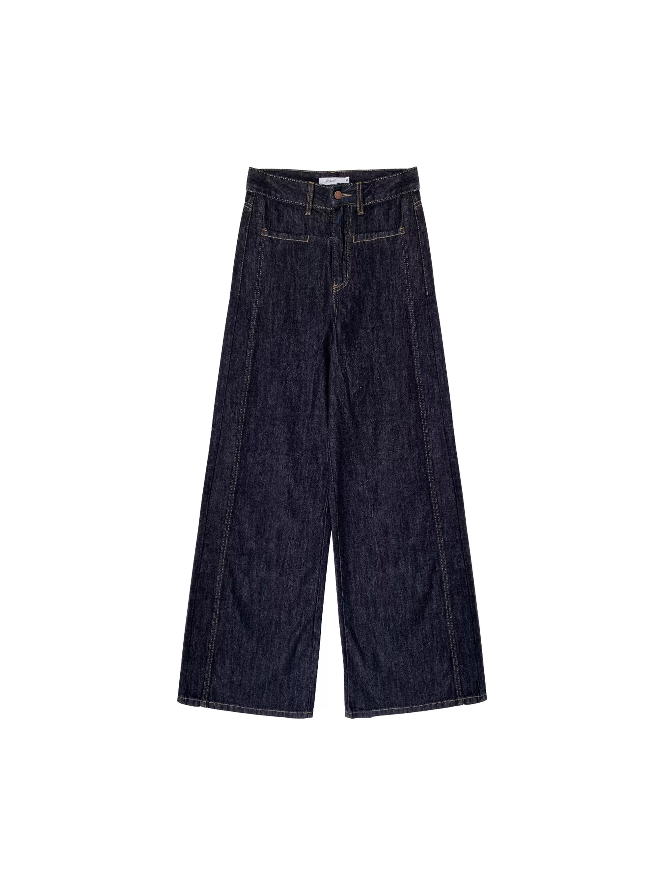 16DEWS 16D24349 Retro high waisted loose jeans