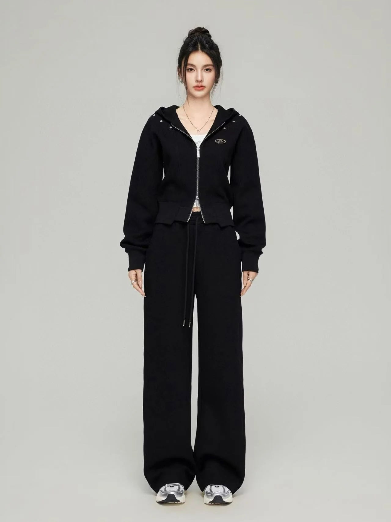 Macy Mccoy MMC2025016 Casual hooded jacket + pants set (2color)