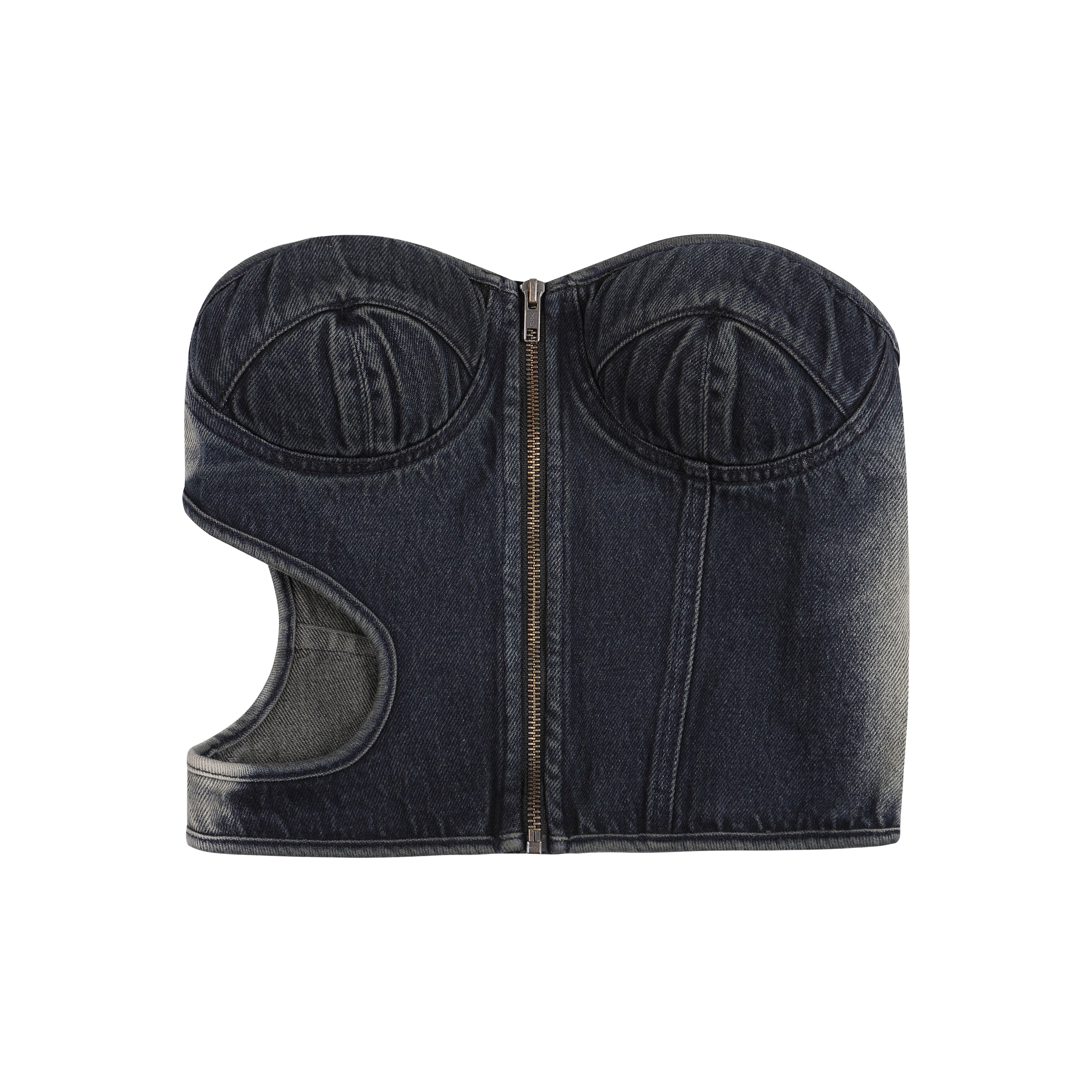 YJ1NGZYZJ Cut-Out Denim Tube Top