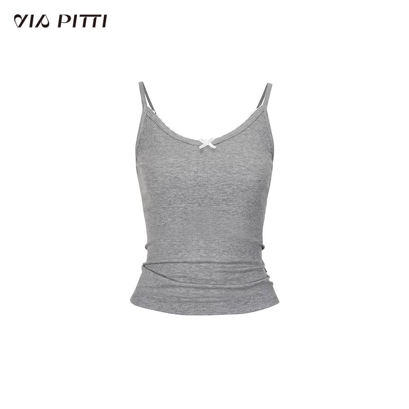 VIA PITTI VIABTP235 Lace bow camisole vest