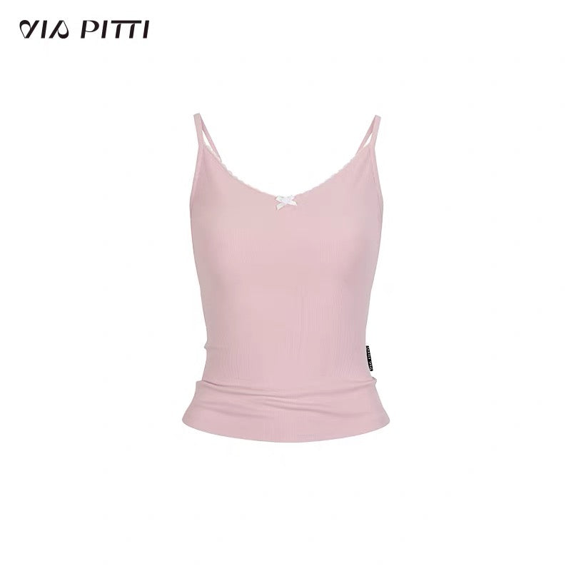 VIA PITTI VIABTP235 Lace bow camisole vest