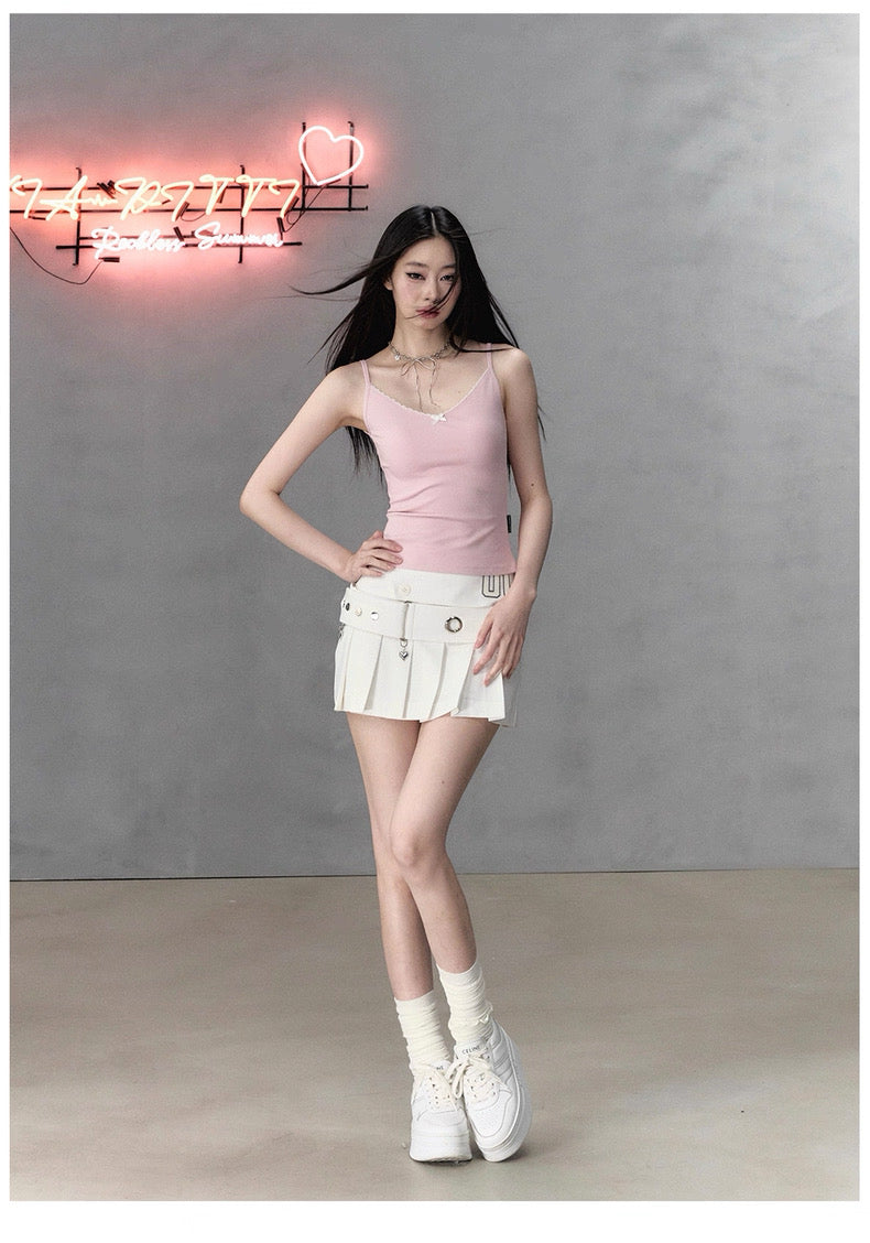 VIA PITTI VIABTP235 Lace bow camisole vest