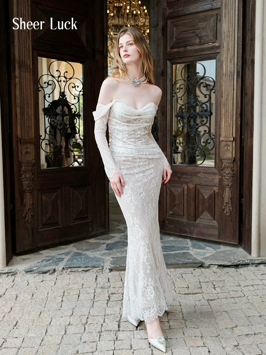 SHEERLUCK Fish tail lace dress