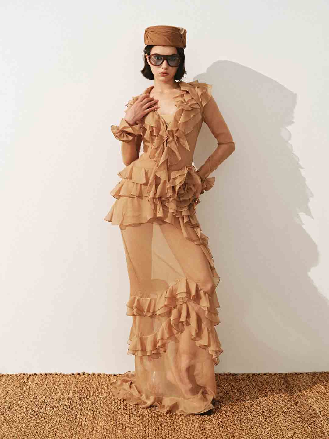 CICI Goldie Ruffle Maxi Dress