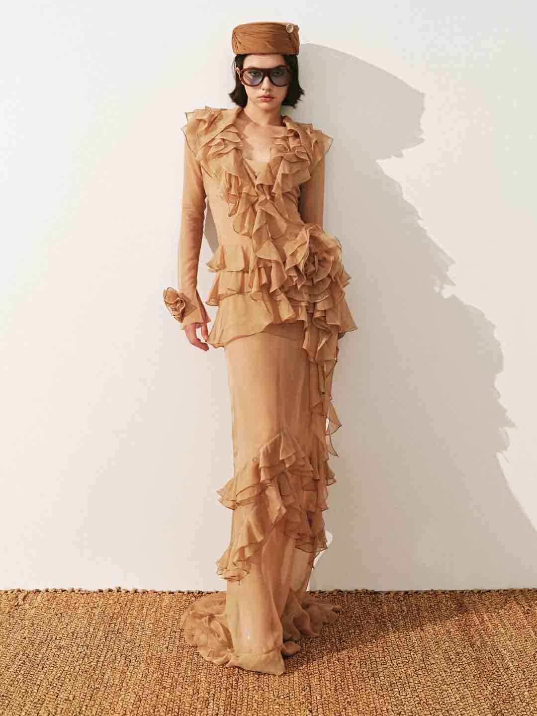 CICI Goldie Ruffle Maxi Dress