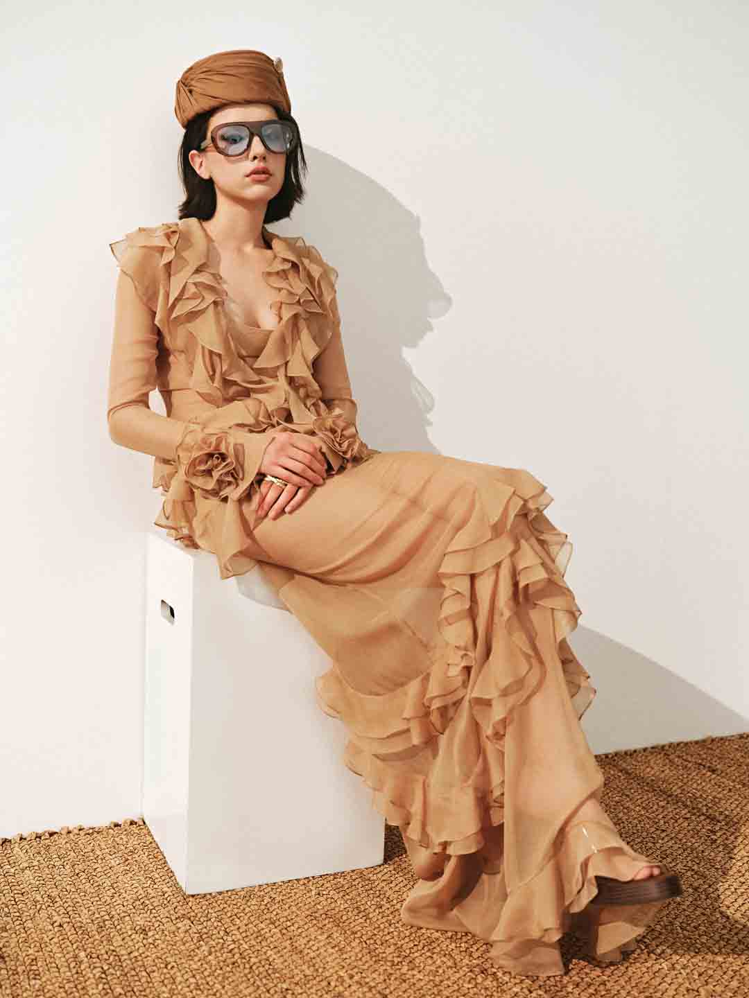 CICI Goldie Ruffle Maxi Dress