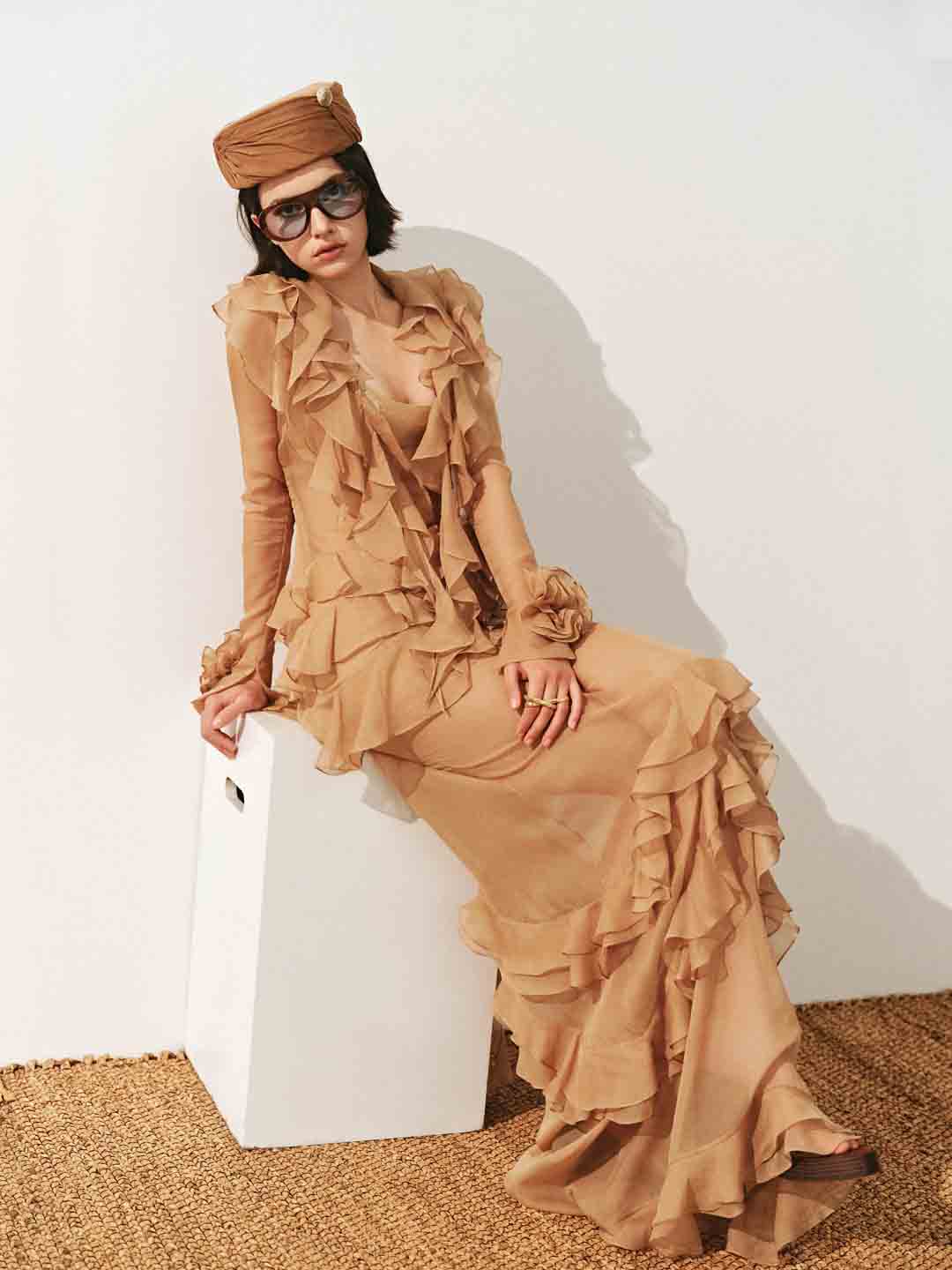 CICI Goldie Ruffle Maxi Dress