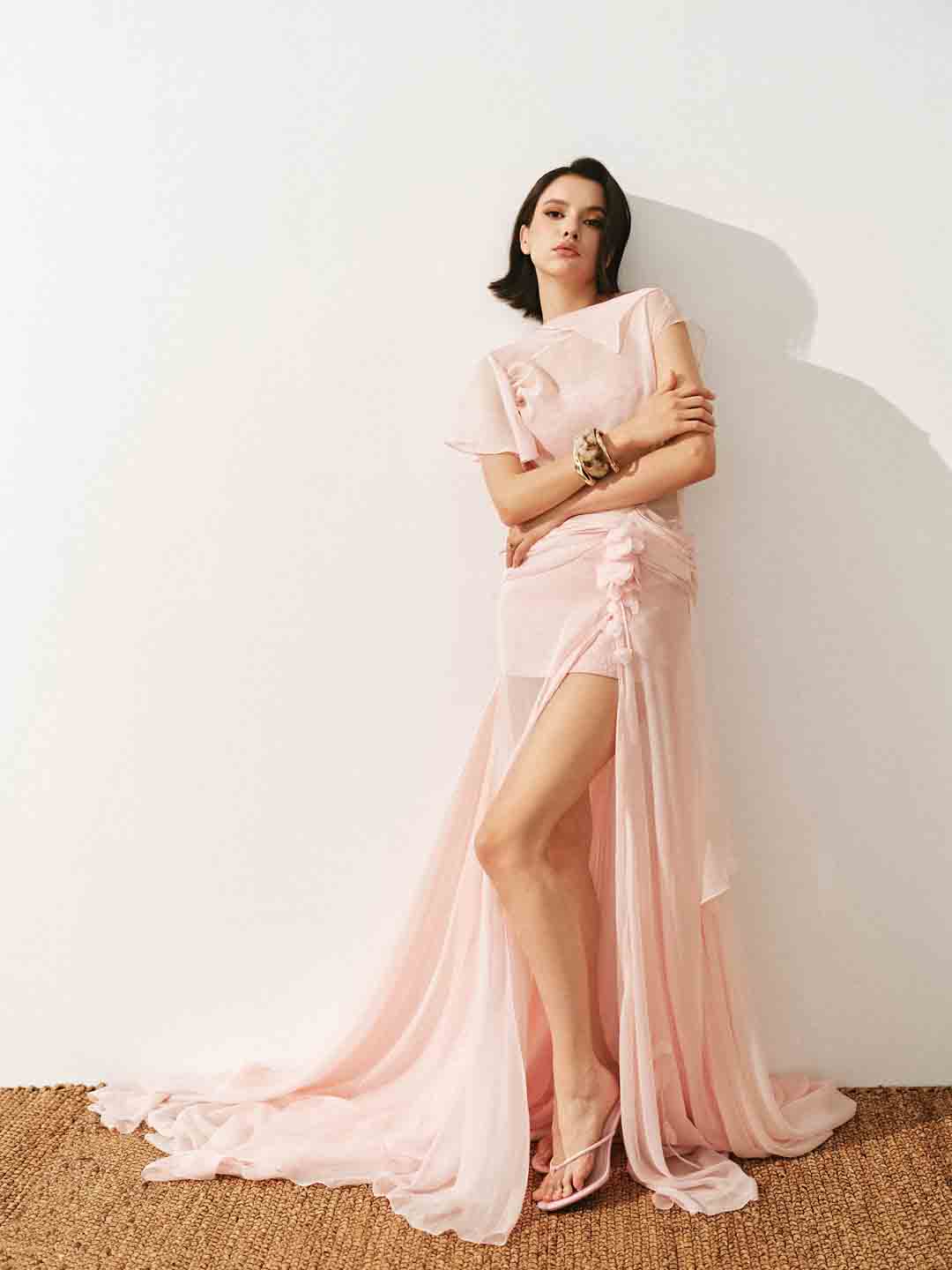 CICI Aurora Backless Sheer Maxi Dress