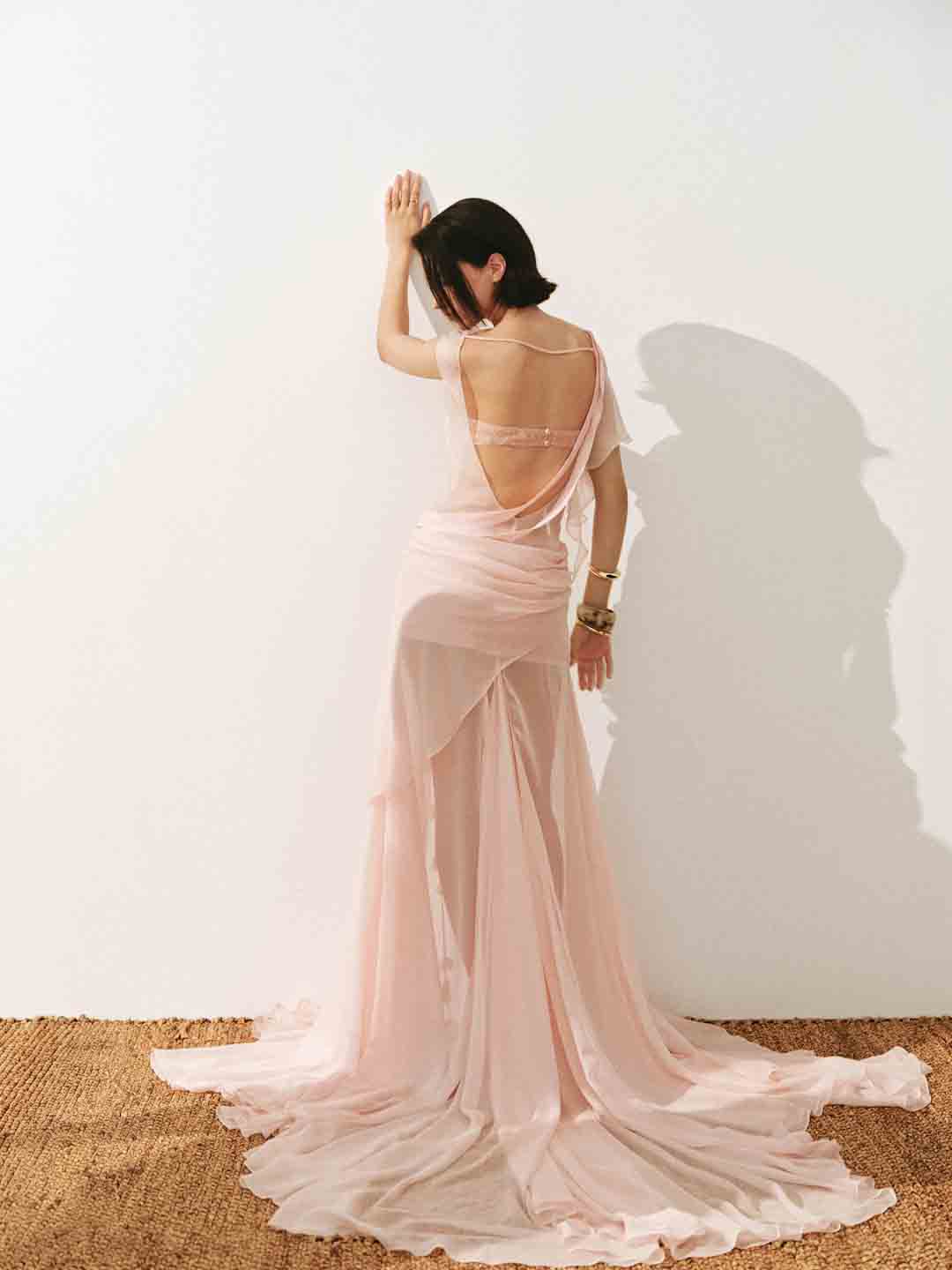 CICI Aurora Backless Sheer Maxi Dress