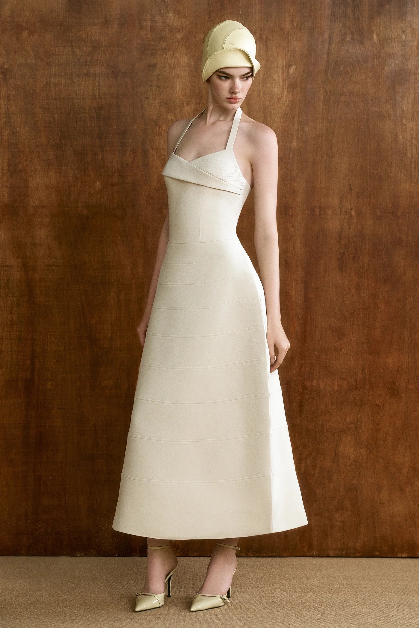 CICI IVORIA With Cape Midi Dress