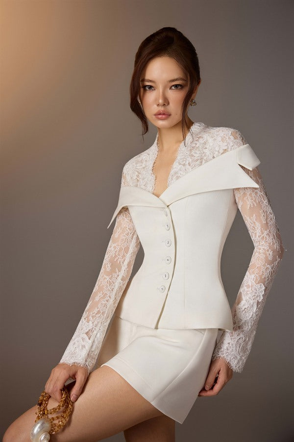 KEIRA TONG Lace Trimmed Shirt & Minimal Skort