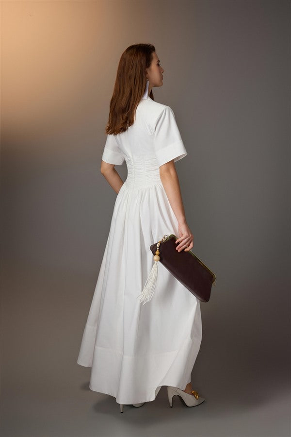 KEIRA TONG Ruching Shirt Dress
