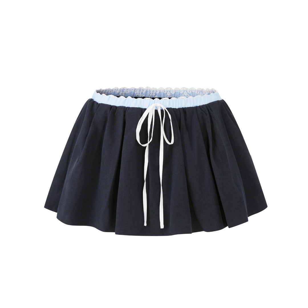 Lafreedom LAF350905 Color blocking patchwork lace skirt