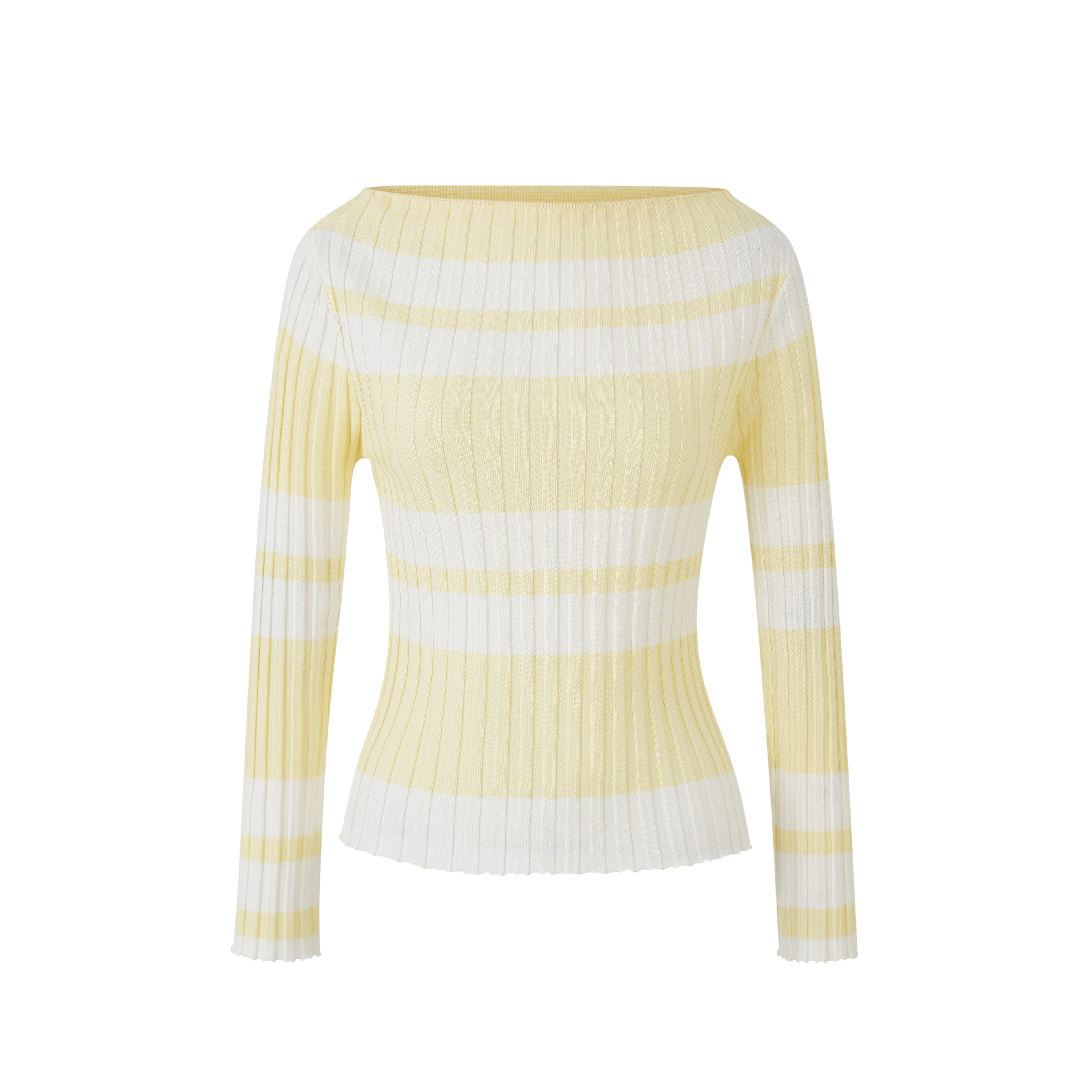 Lafreedom LAF360101 Clear and slim fit bright color striped knitted top