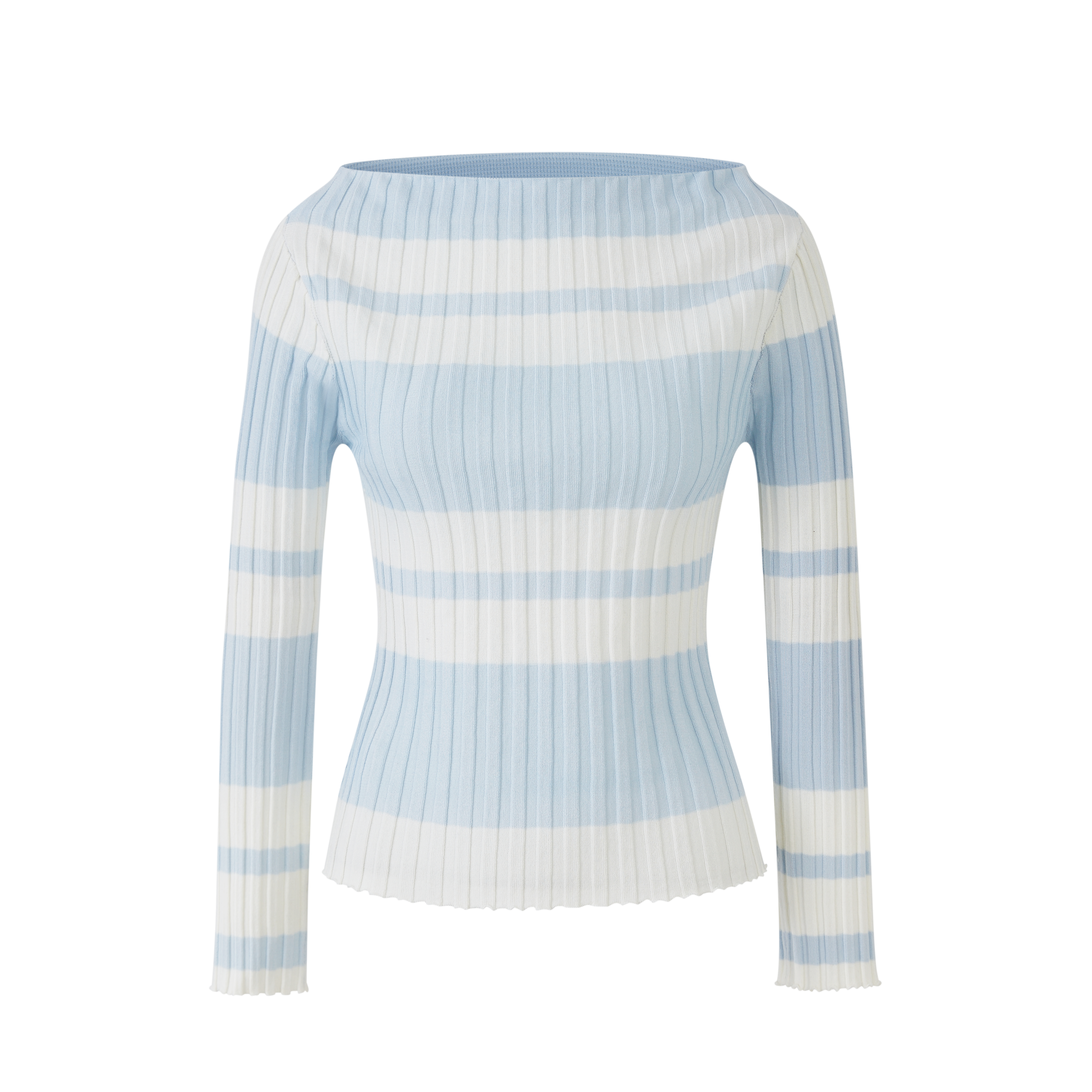 Lafreedom LAF360101 Clear and slim fit bright color striped knitted top