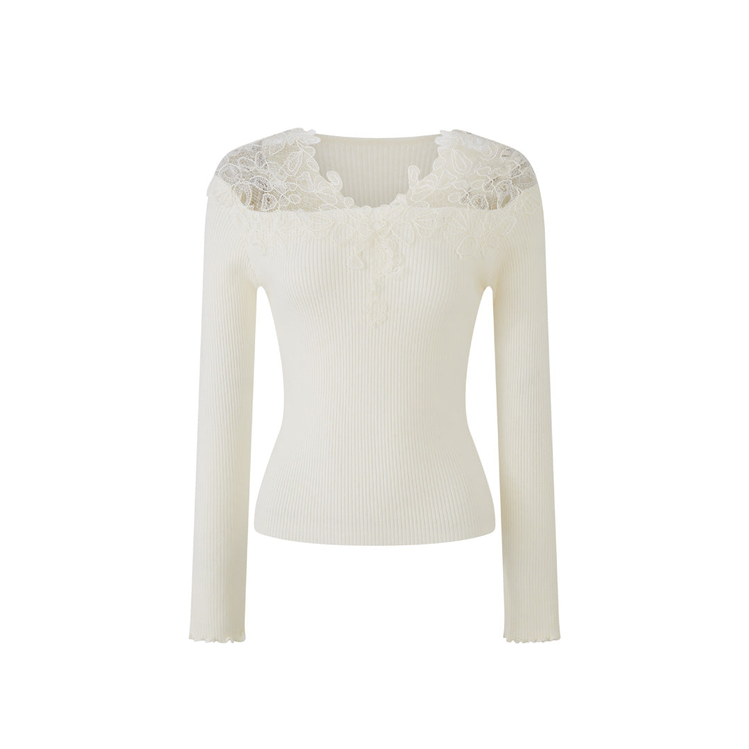 Lafreedom LAF360108 3D lace slim knit top