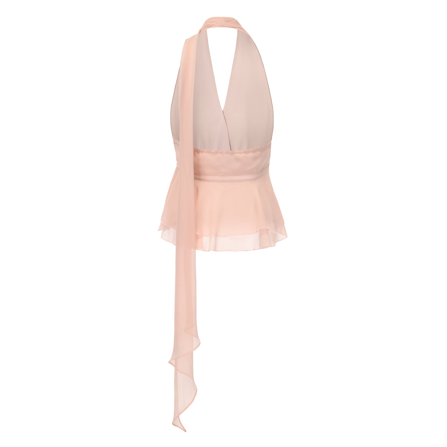 Kingwen Pink hanging neck top + Pleated split maxi skirt set(seperate)