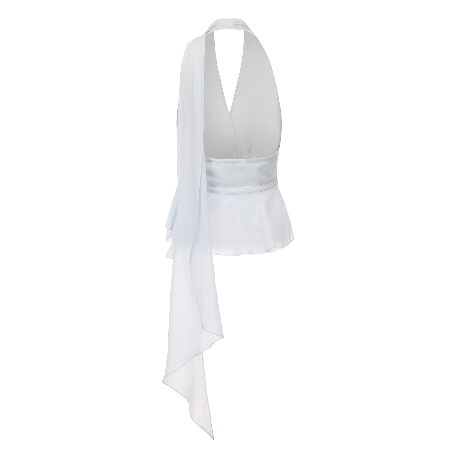 Kingwen Ribbon hanging neck top + Pleated ribbon skirt set (seperate)