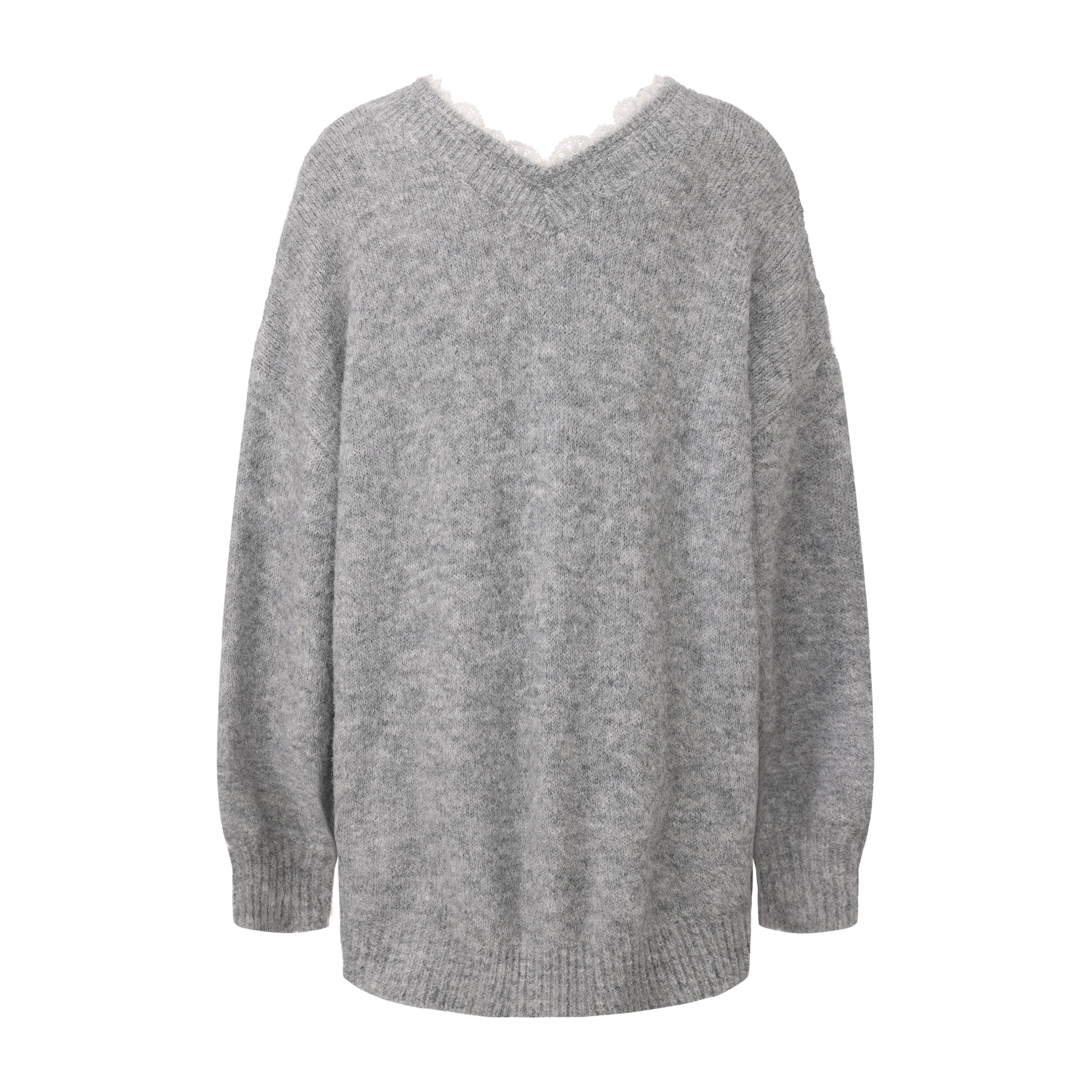 Sweater with detachable bows (Grey)