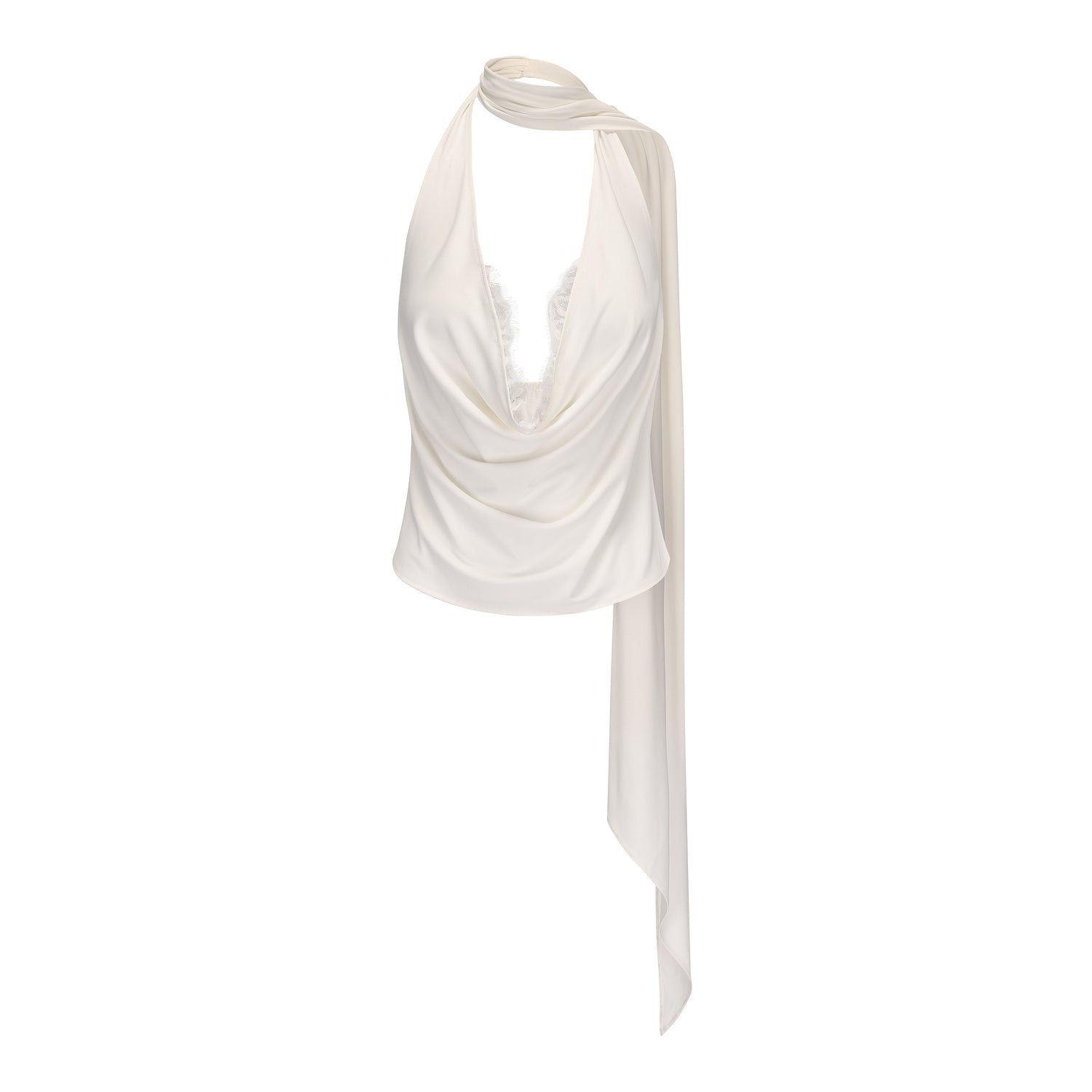 Kingwen White ribbon top + Pleated split maxi skirt set(seperate)