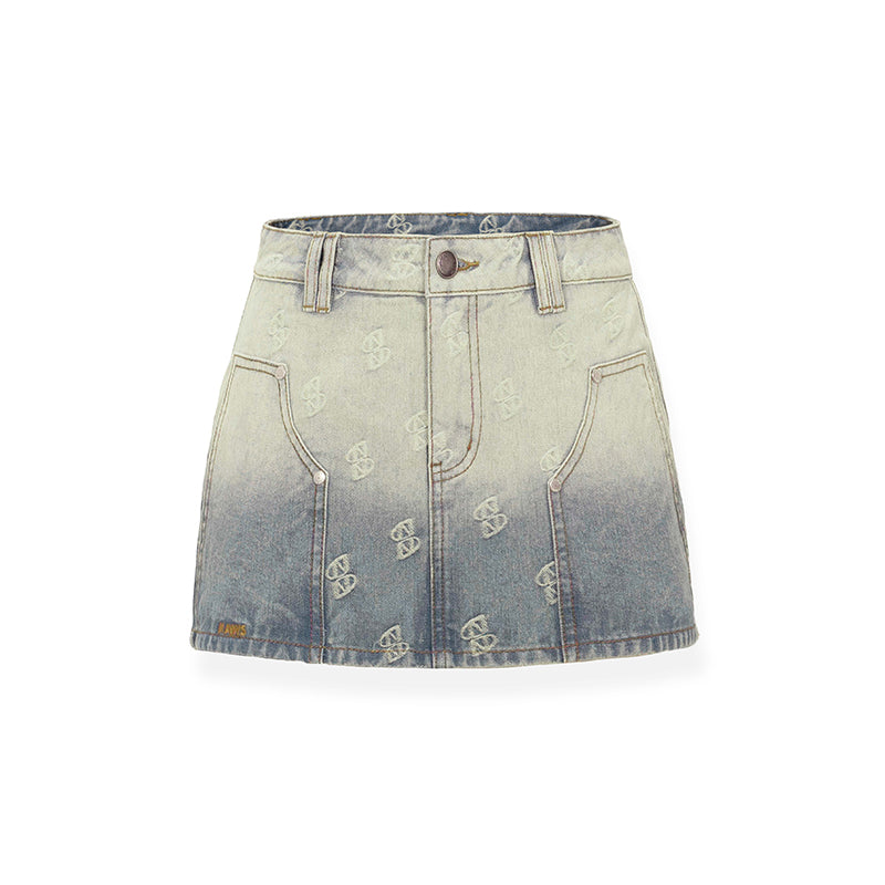 NAWS DQ050724 Gradient denim skirt