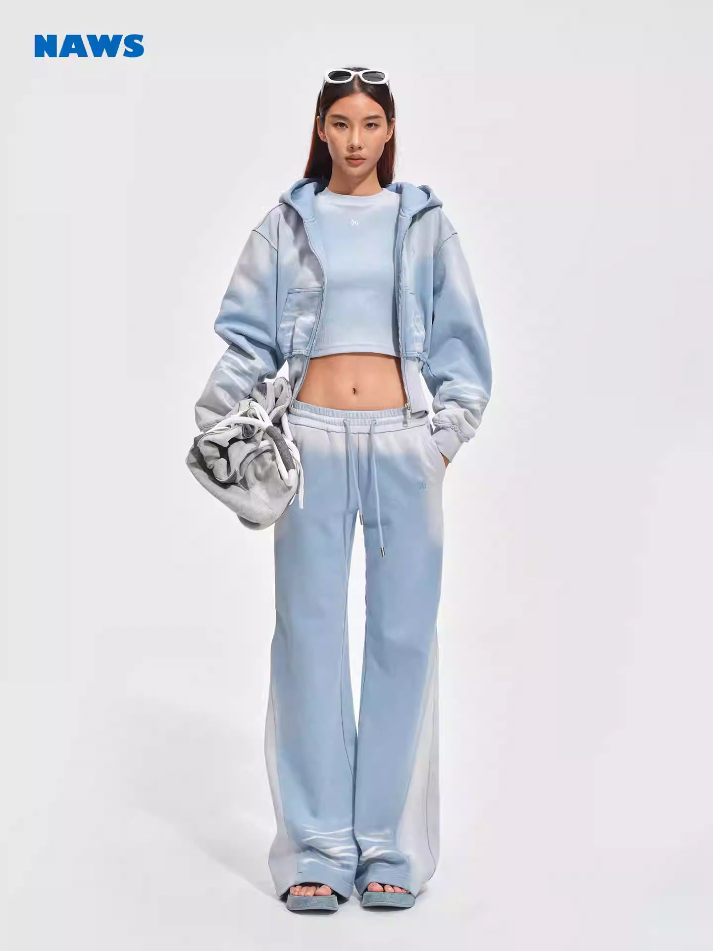 NAWS Vintage round neck shoulder short sleeved T-shirt