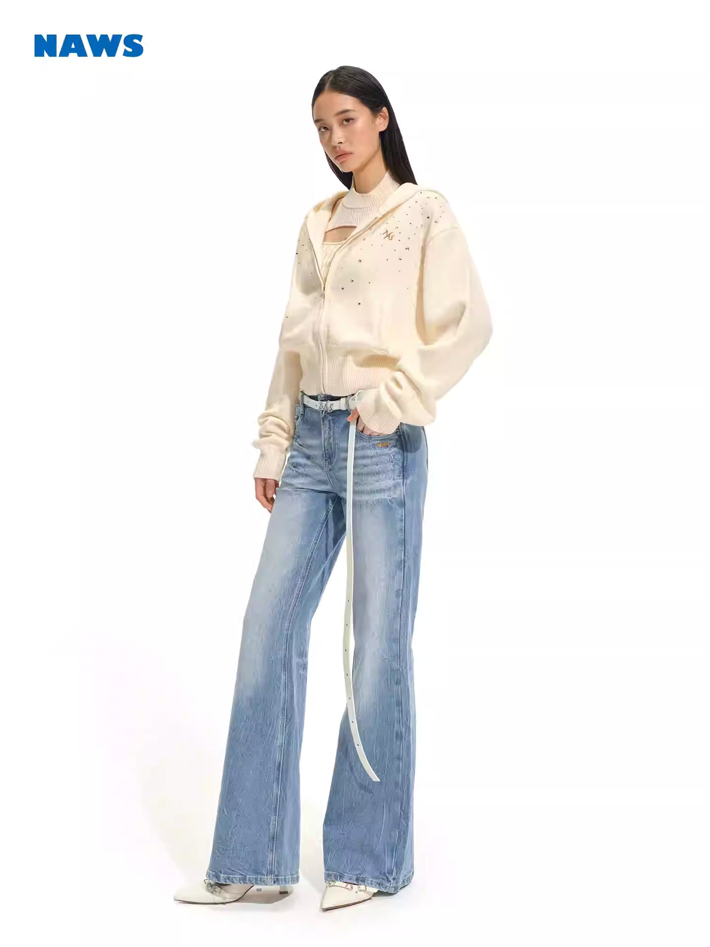 NAWS Classic Natural Fit Straight Denim Jeans