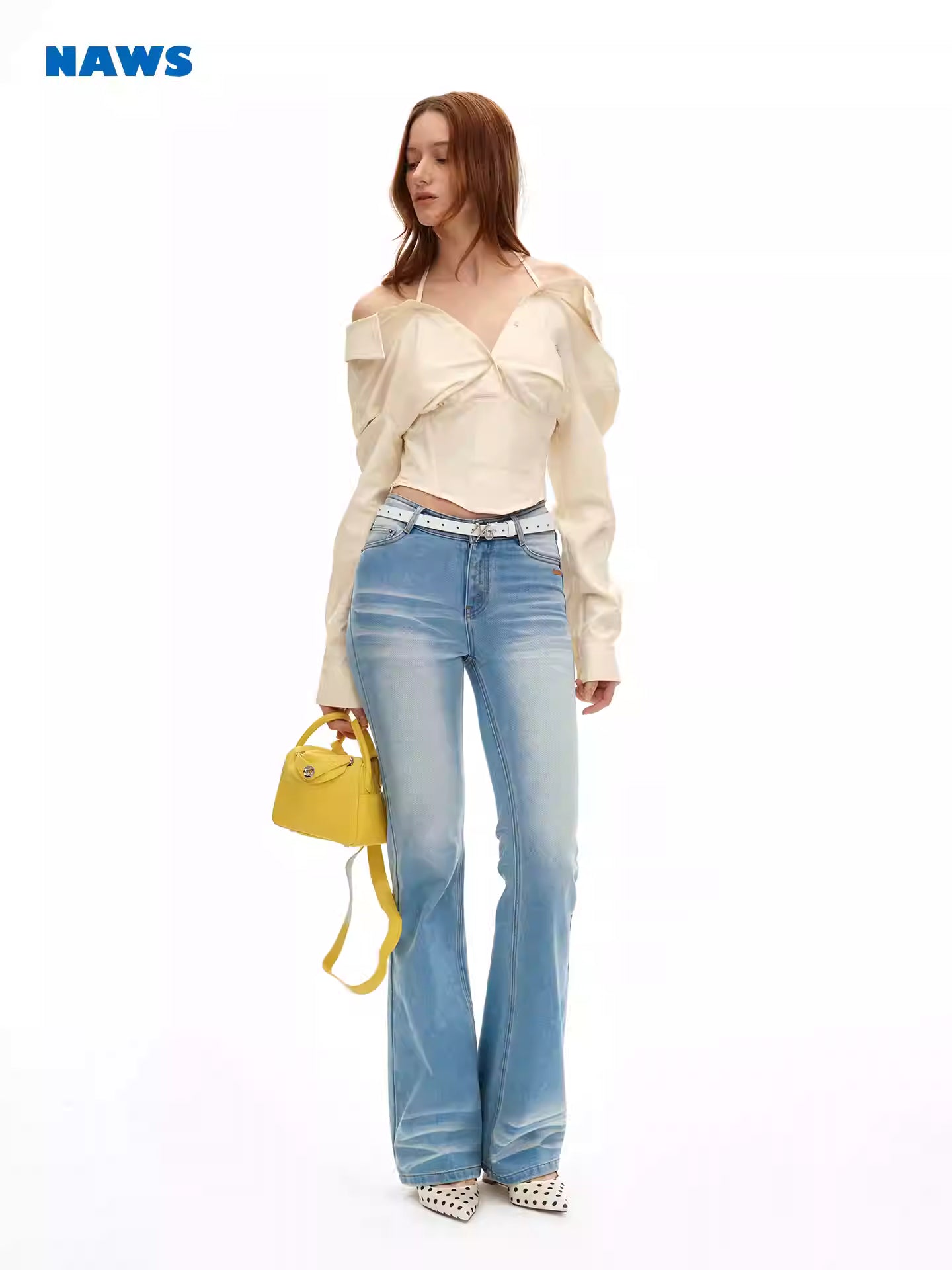 NAWS Off shoulder waist short shirt