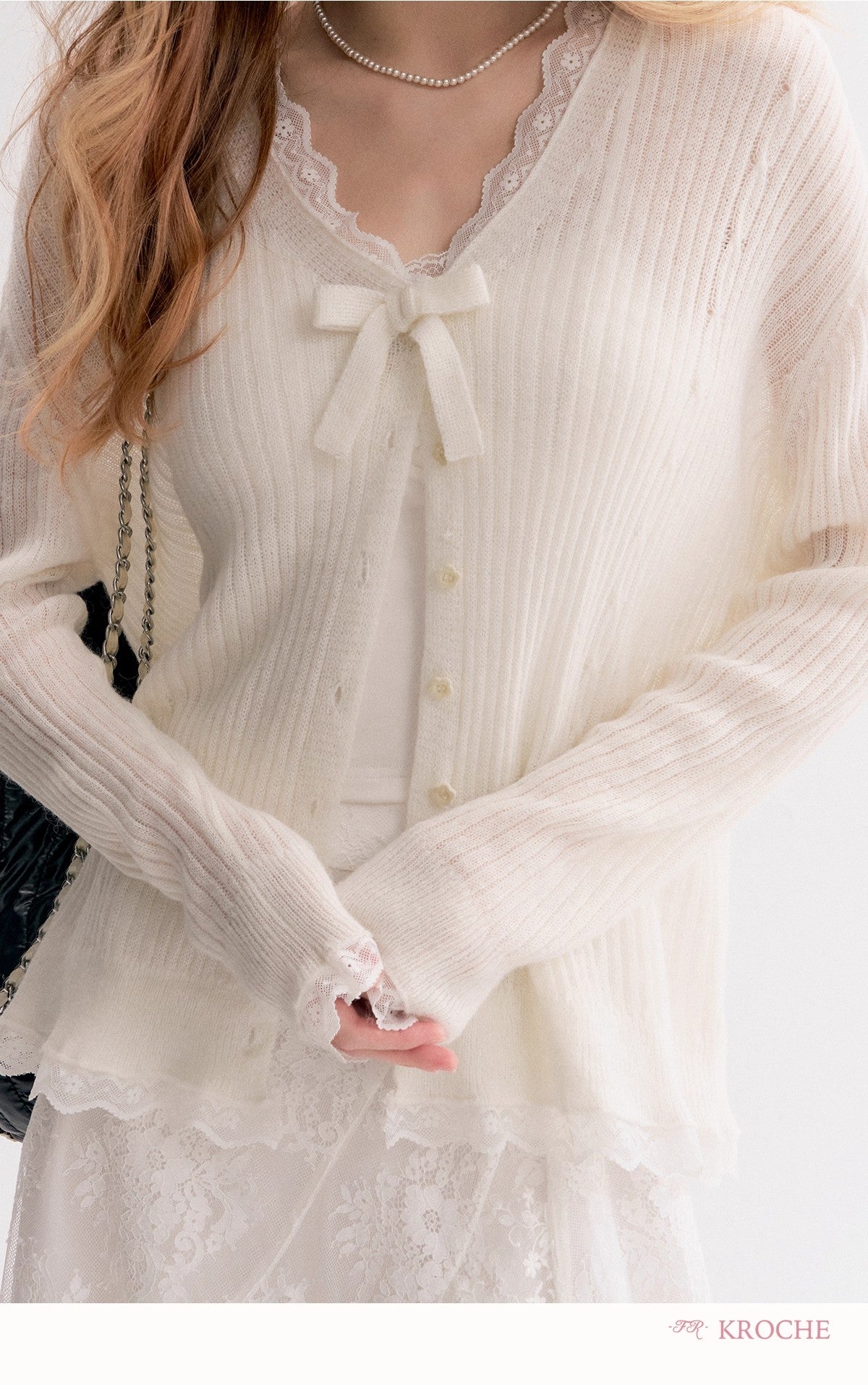 Kroche Oversized V-Neck Long-Sleeve Cardigan