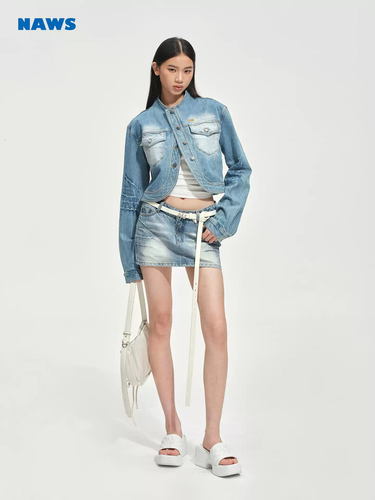 NAWS Diagonal low waist A-line skirt