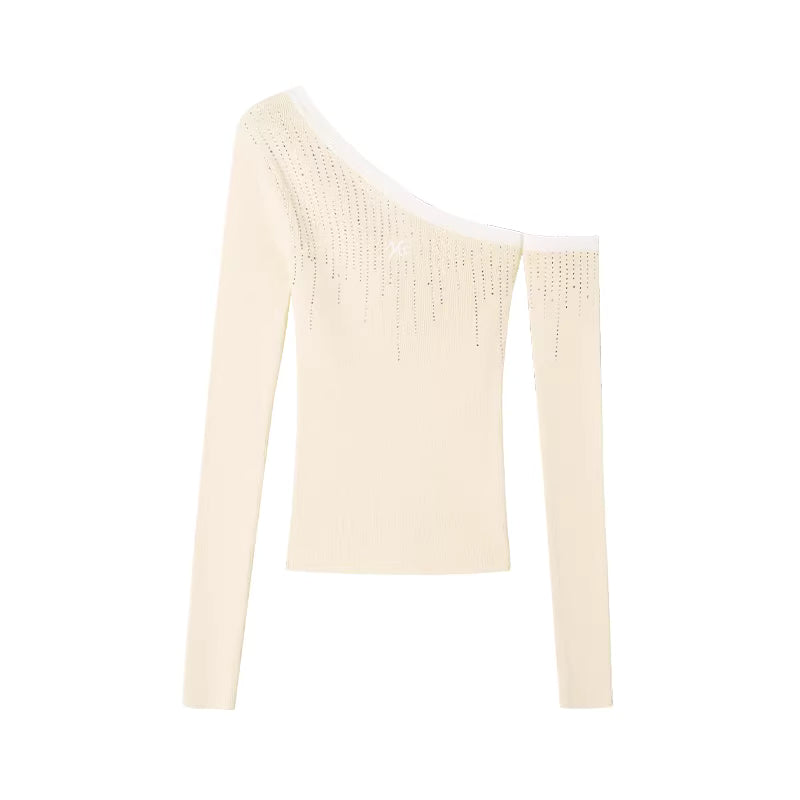NAWS Off shoulder slim fit long sleeved knitted top