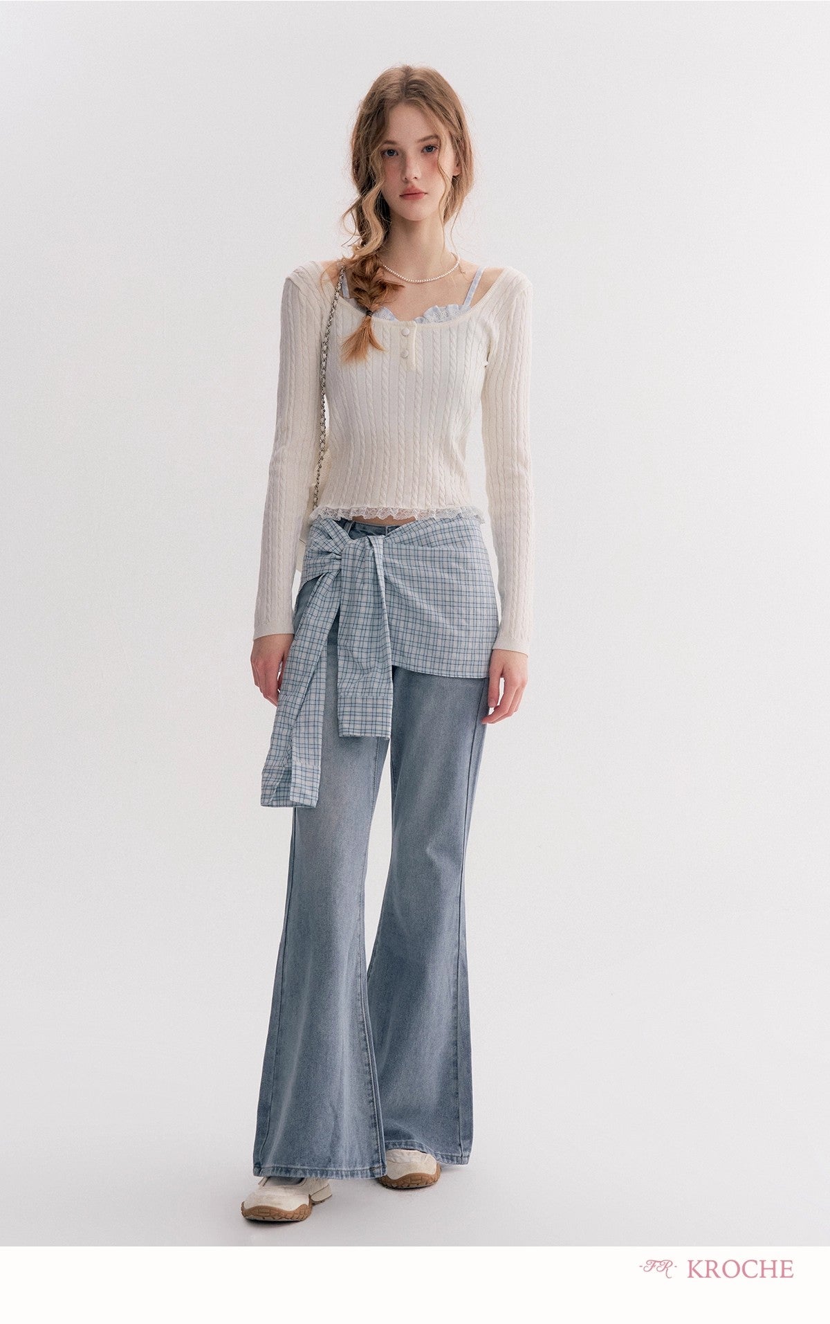 Kroche High-Waist Slim-Fit Bootcut Jeans